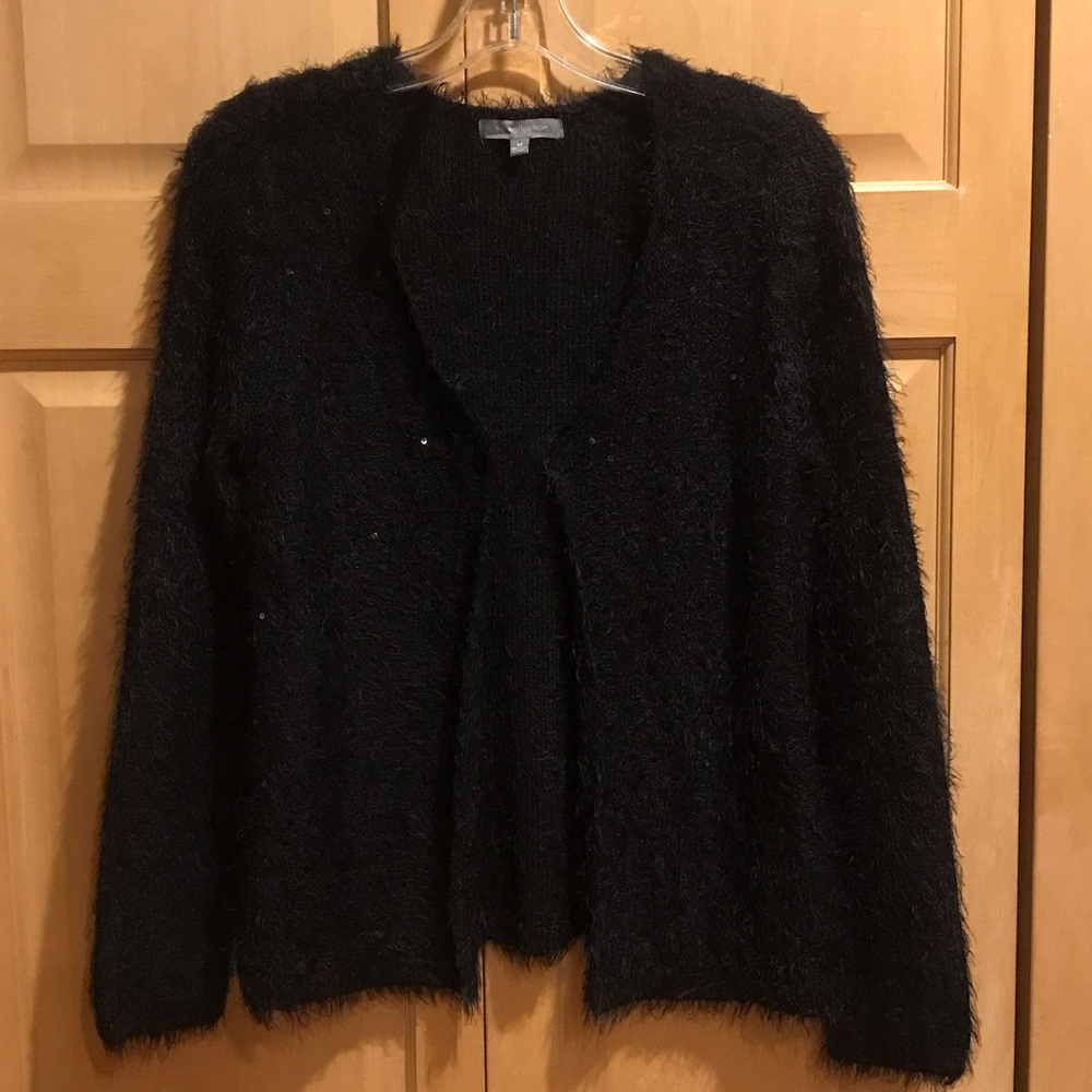 New NY Collection Black Fuzzy Cardigan